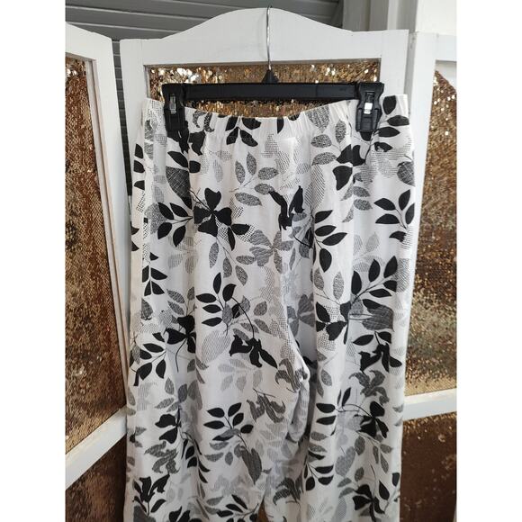 Hot Cotton Linen Cotton Blend Pants Black White Large - Picture 11 of 13